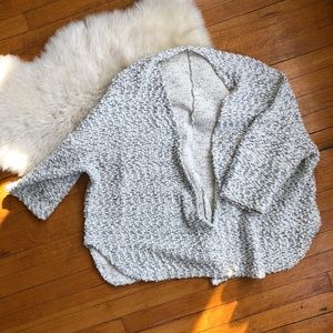 Oversized cropped knit kimono-cut sweater